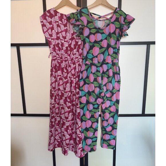 Tea Collection Ruffle Sleeve Jumpsuit +Zara Floral Jumpsuit GIRL SIZE 8 Preppy - Picture 9 of 16